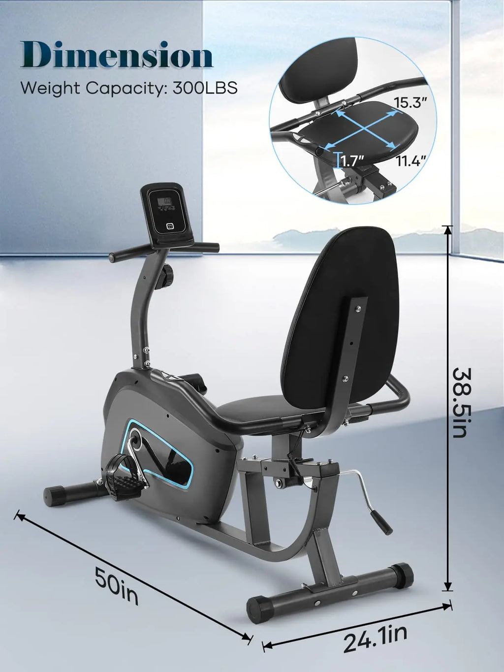 Quiet 8-Level Recumbent Bike