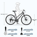 700C Steel Hybrid Bike