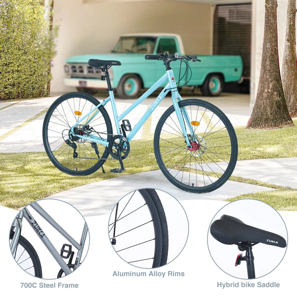 700C Steel Hybrid Bike