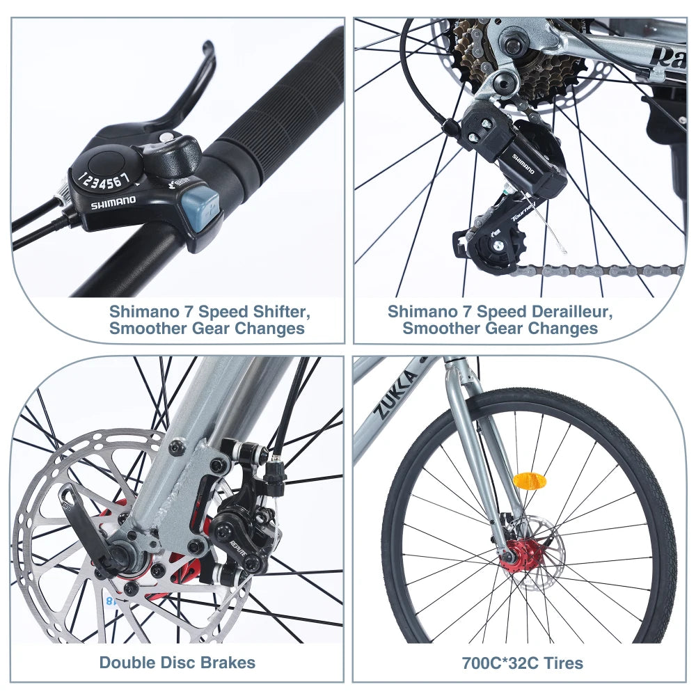 700C Steel Hybrid Bike